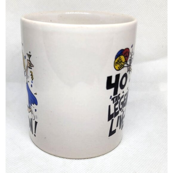 40th Birthday Ceramic Mug "40 The Legend Lives On" White With Colorful Design - Picture 5 of 8